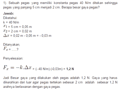 contoh soal hukum hooke