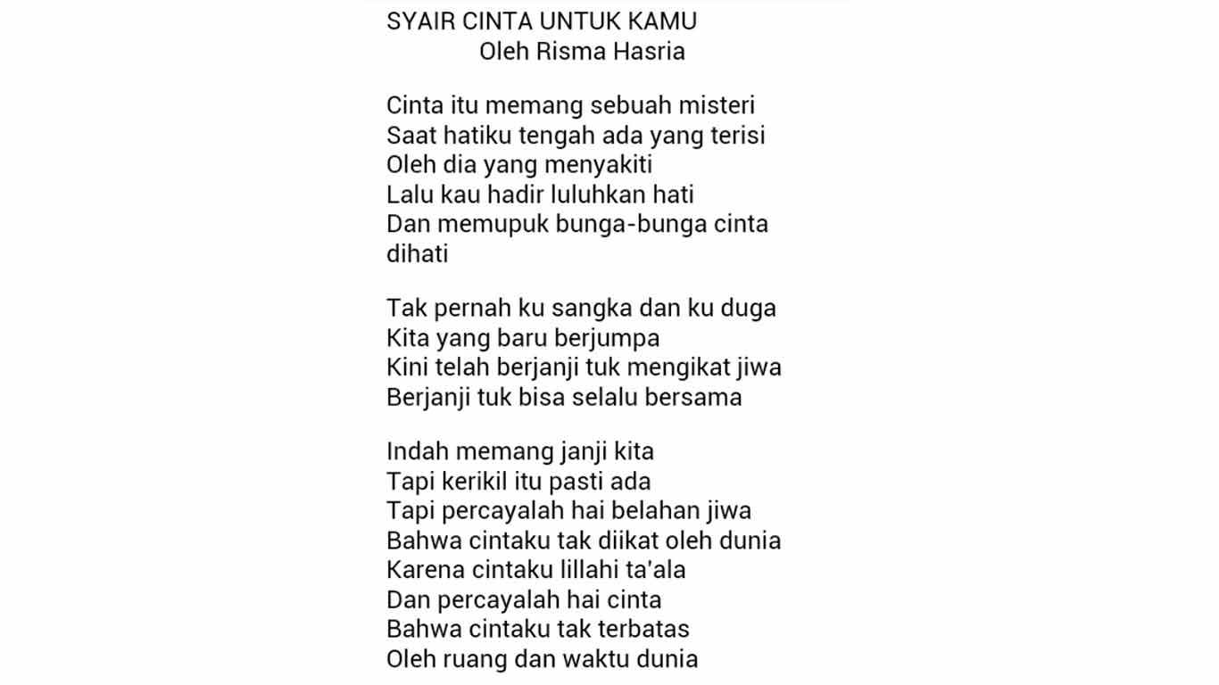 Contoh Syair Cinta