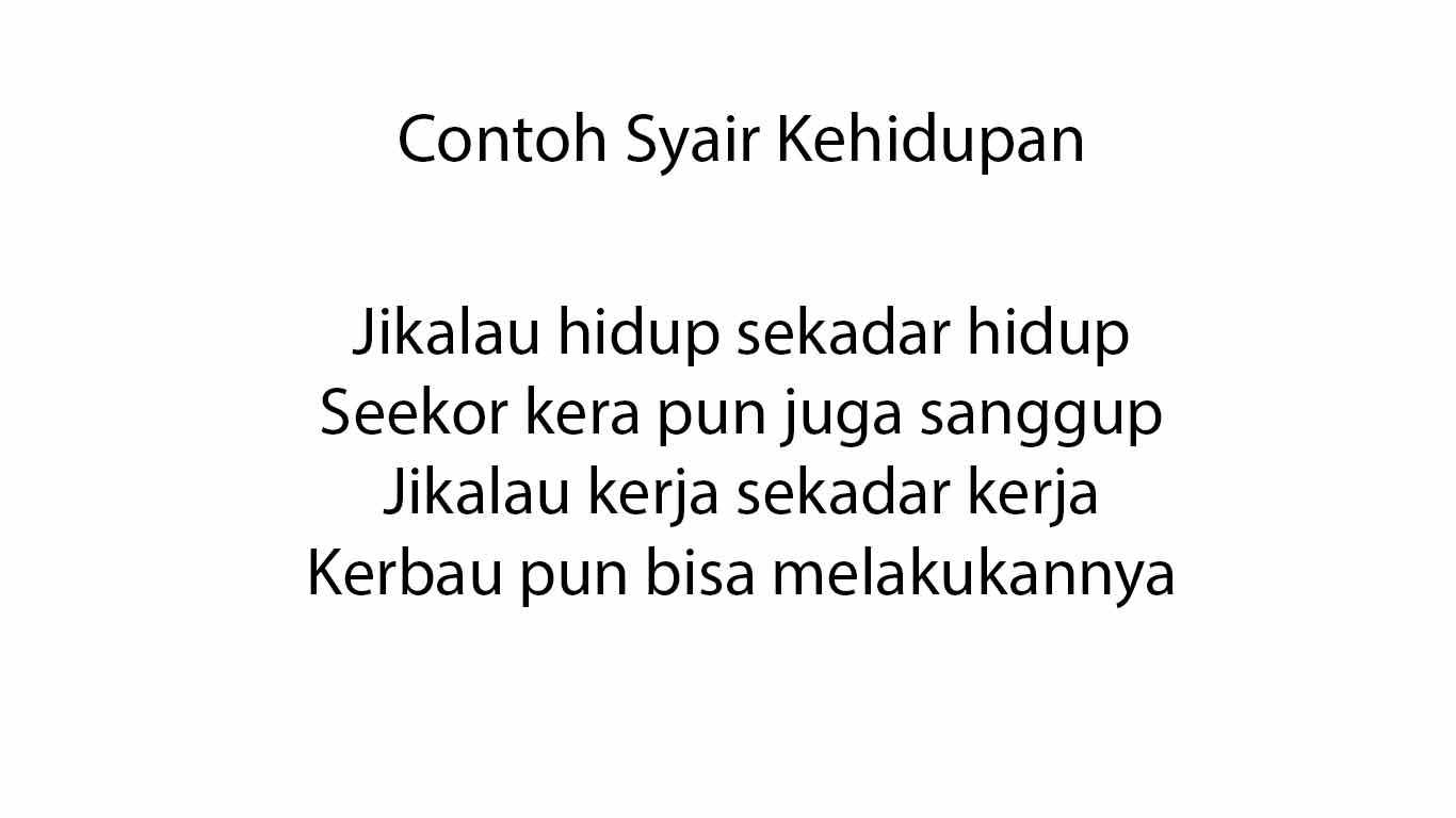 Contoh Syair Kehidupan