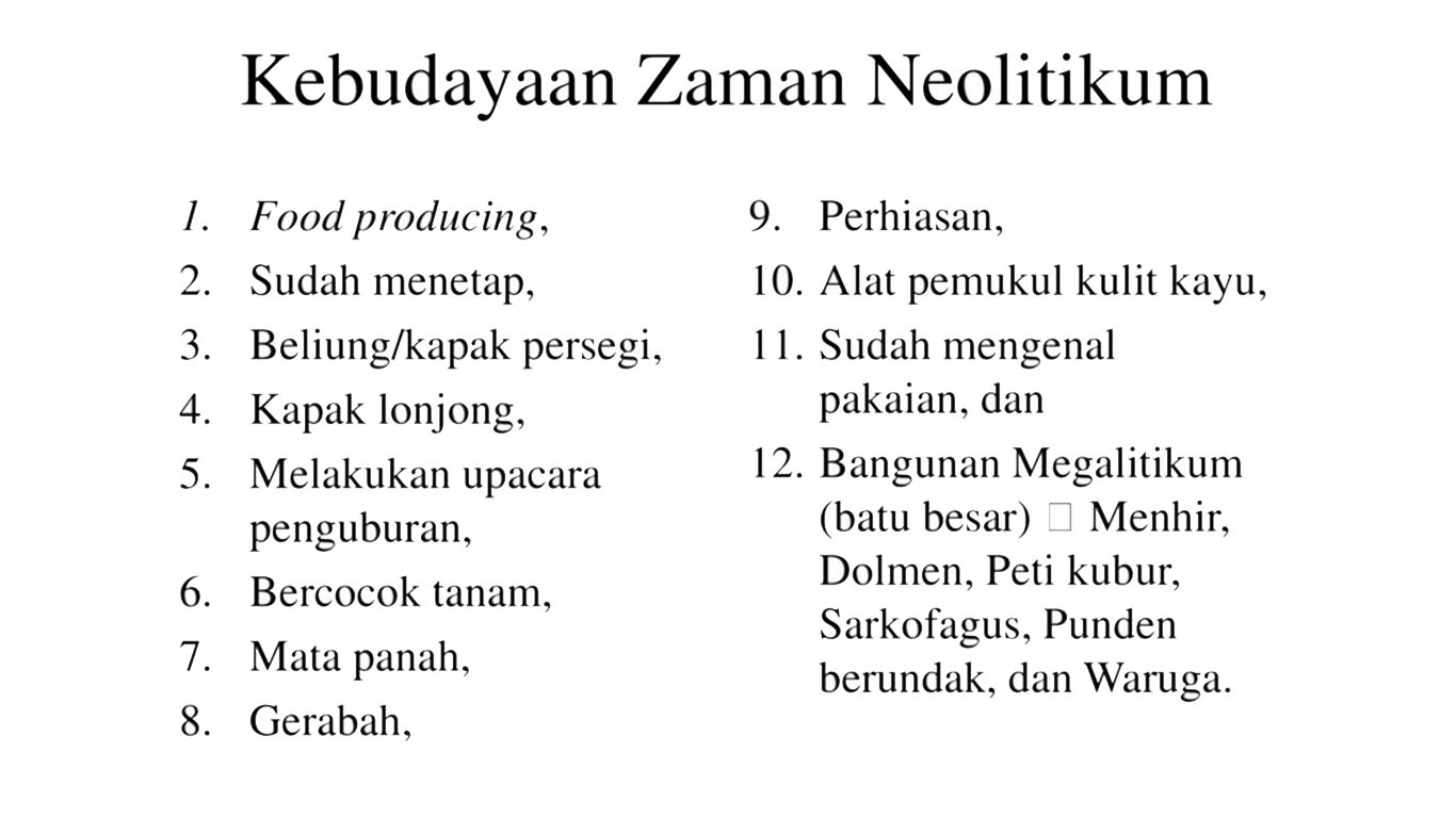 kebudayaan zaman neolitikum