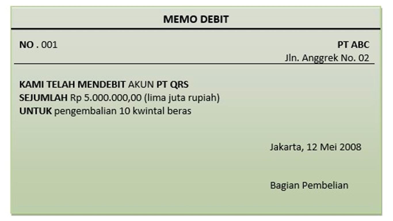 Memo Debit