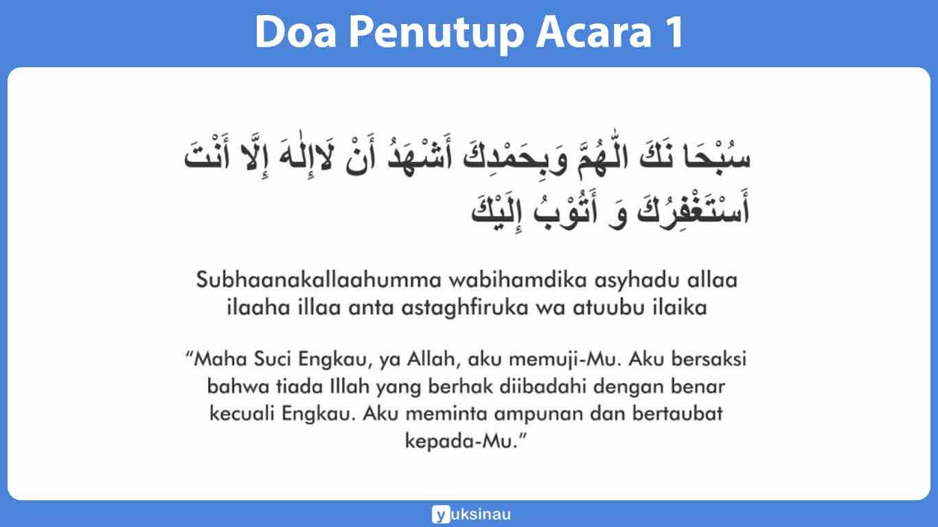 Doa Penutup Acara Singkat