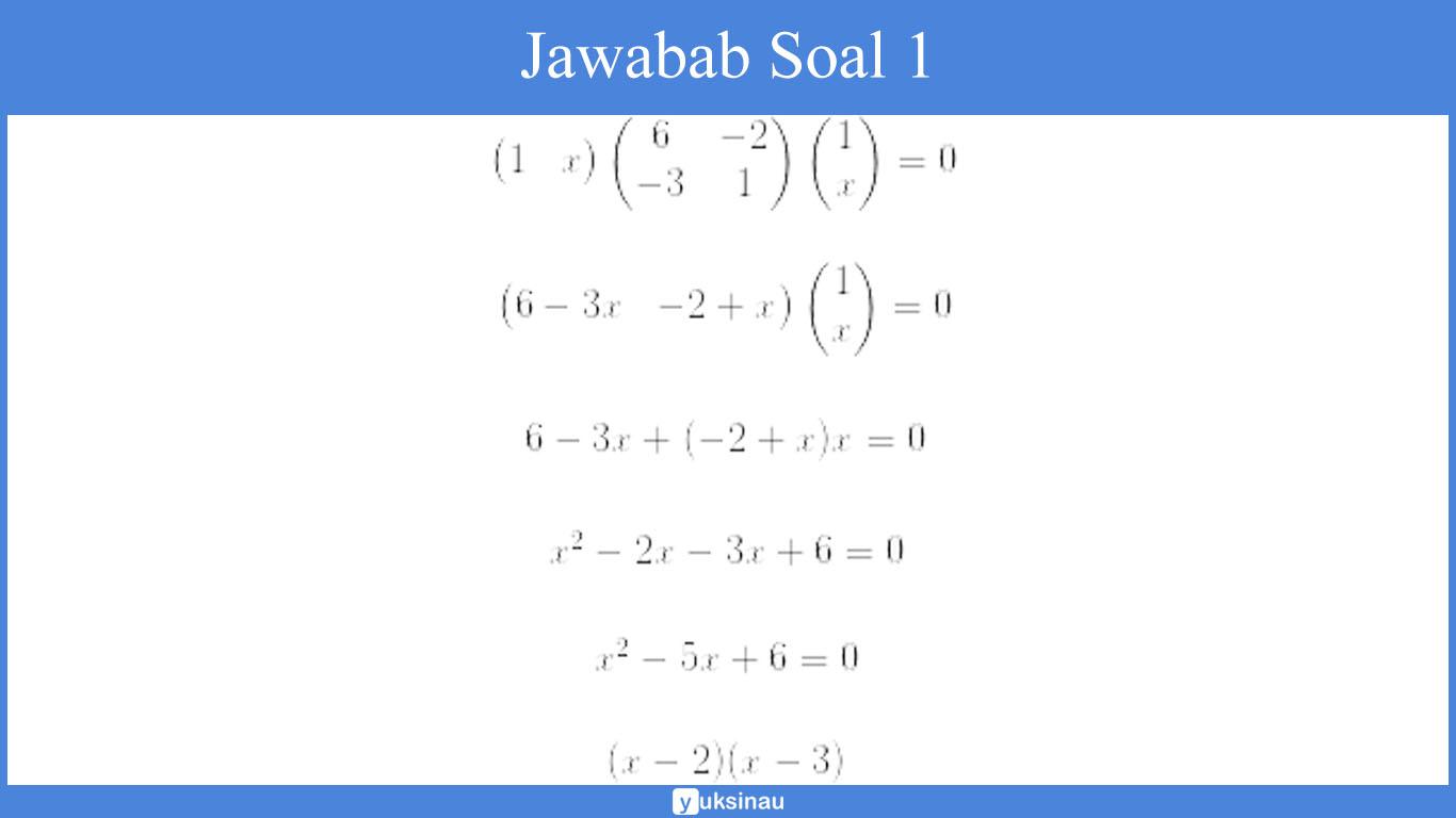 Jawaban Soal 1 elemen matriks