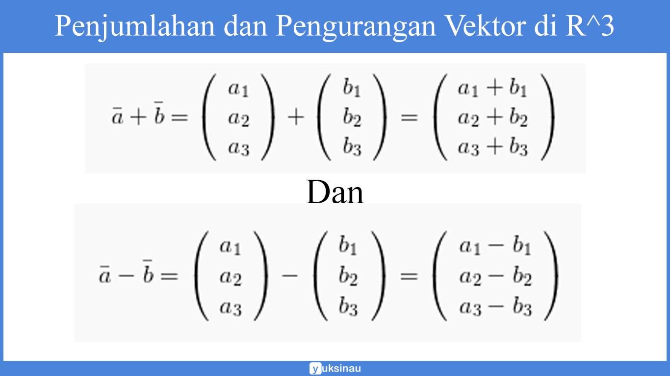 Penjumlahan dan Pengurangan Vektor Matematika di R3