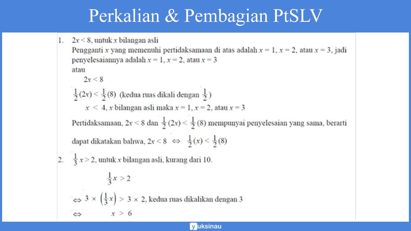 pertidaksamaan linear satu variabel pecahan