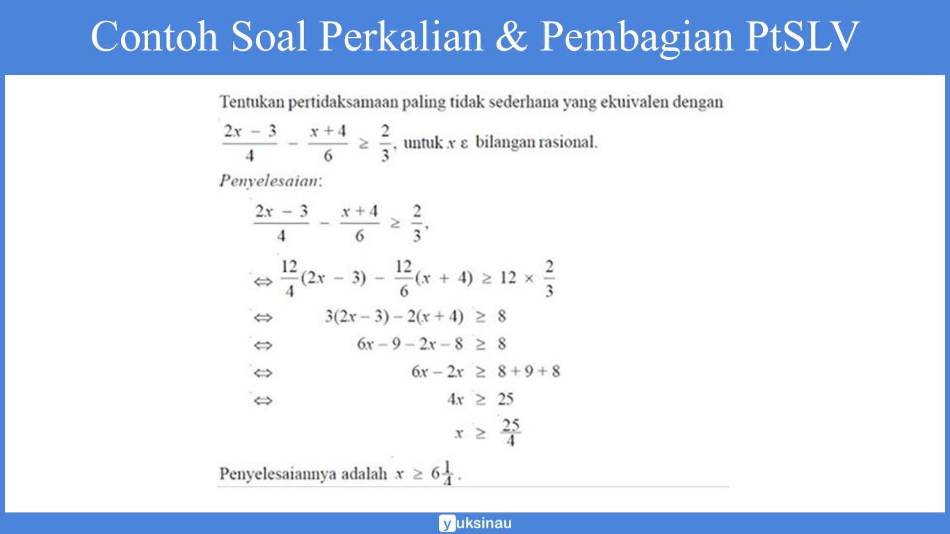 soal cerita pertidaksamaan linear satu variabel