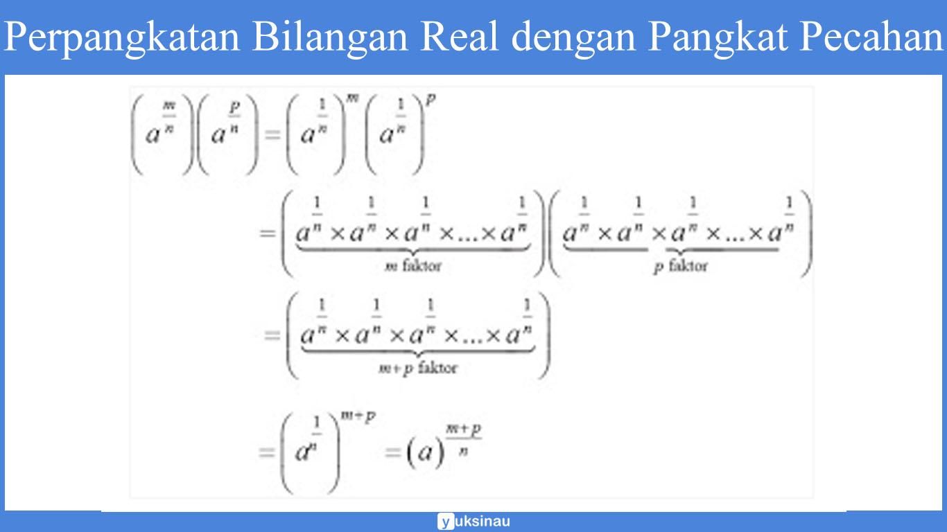 perpangkatan bilangan real dengan pangkat pecahan