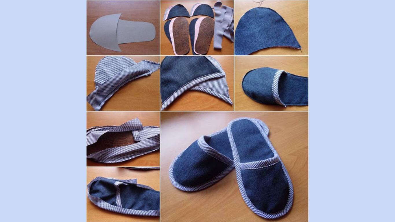 How to Make Slippers from Jeans