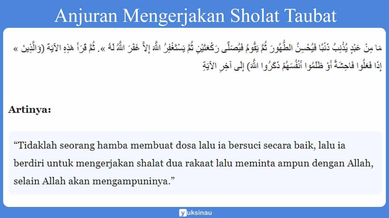 Anjuran Mengerjakan Sholat Taubat