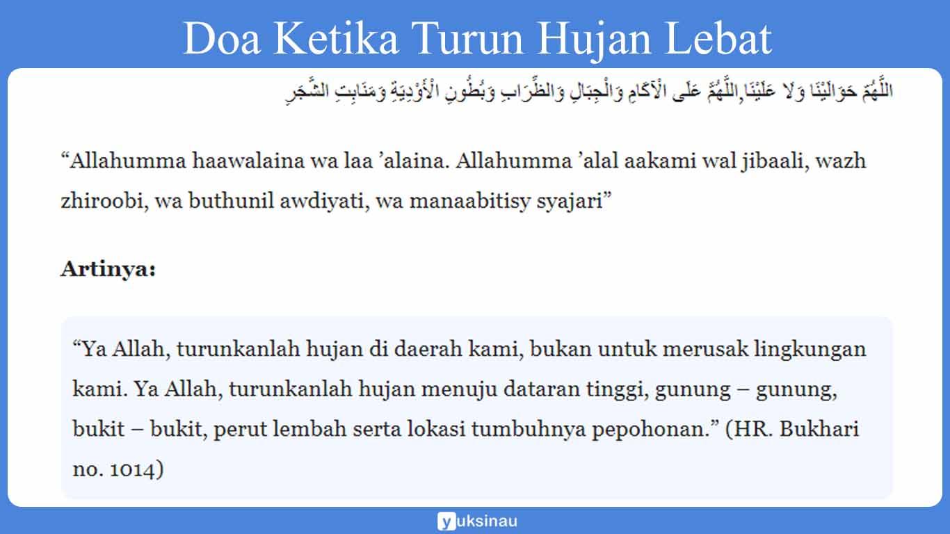 Doa Ketika Turun Hujan Lebat