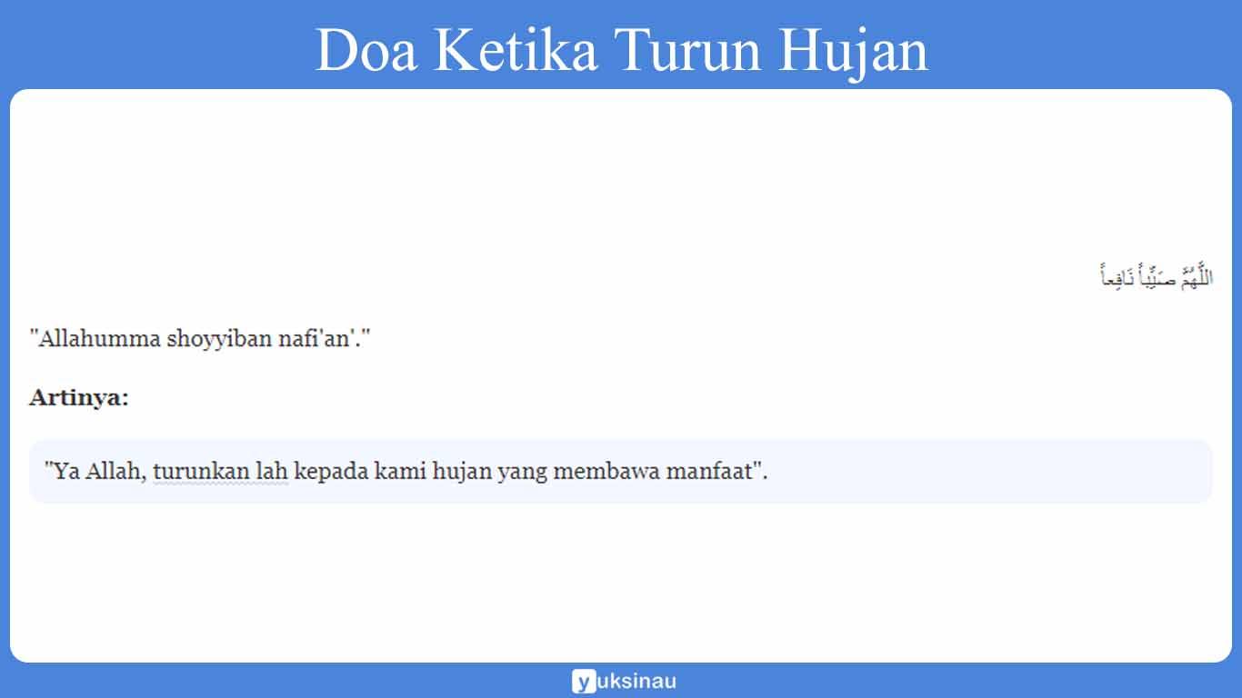 Doa Ketika Turun Hujan