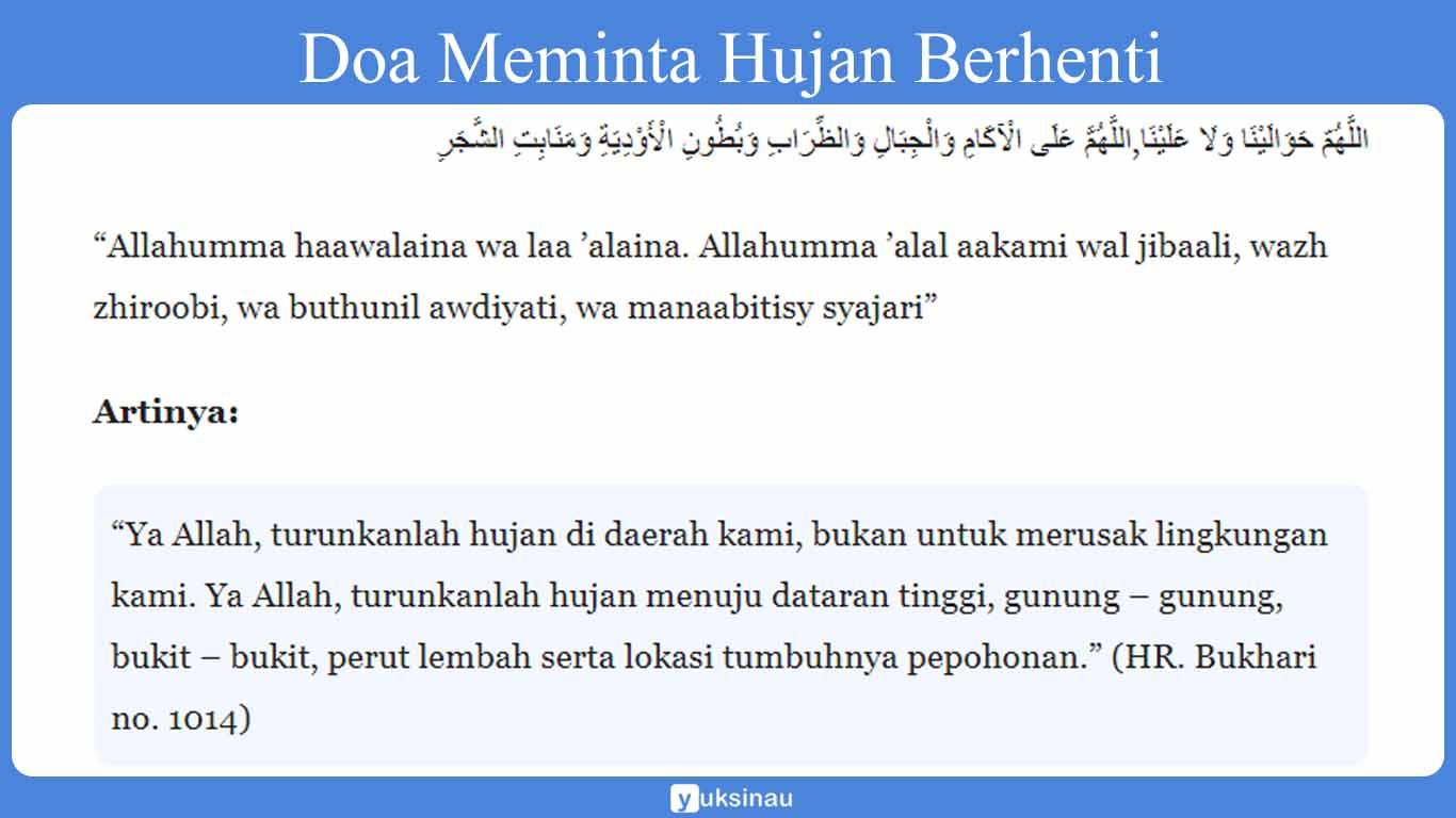 Doa Meminta Hujan Berhenti