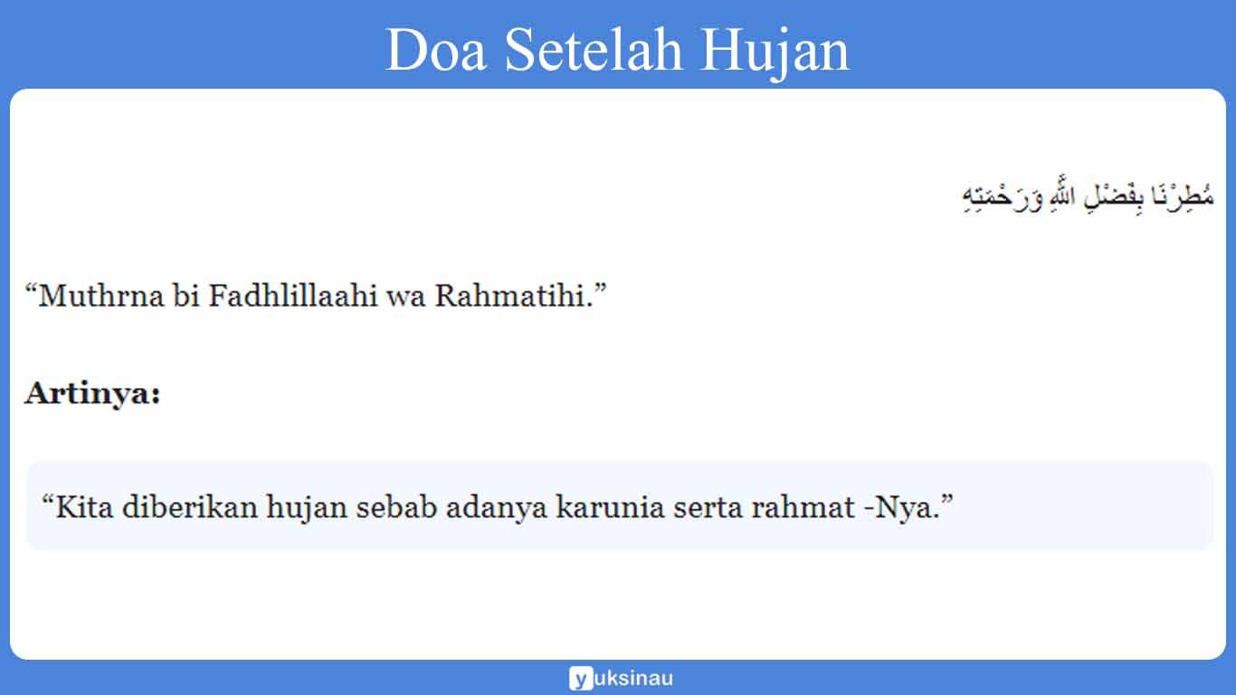 Doa Setelah Hujan