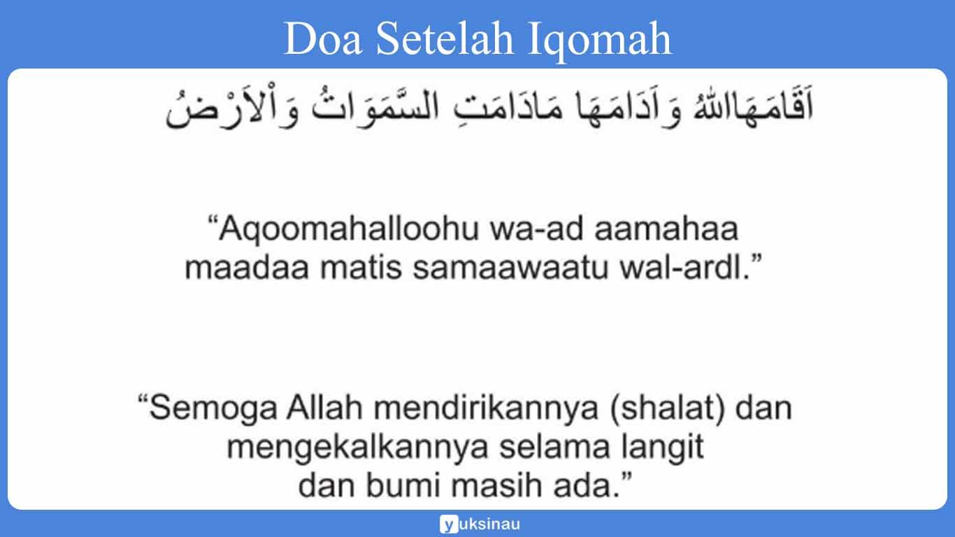 Doa Setelah Iqomah