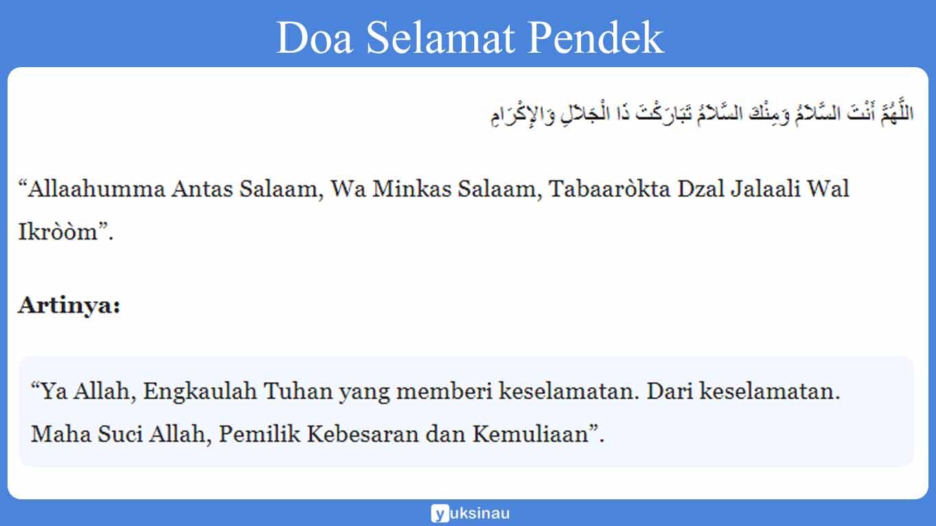 Doa selamat pendek