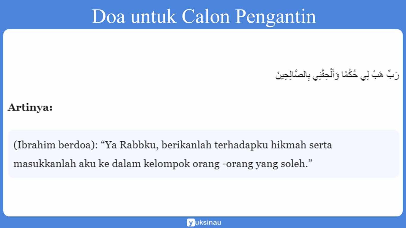 Doa untuk Calon Pengantin