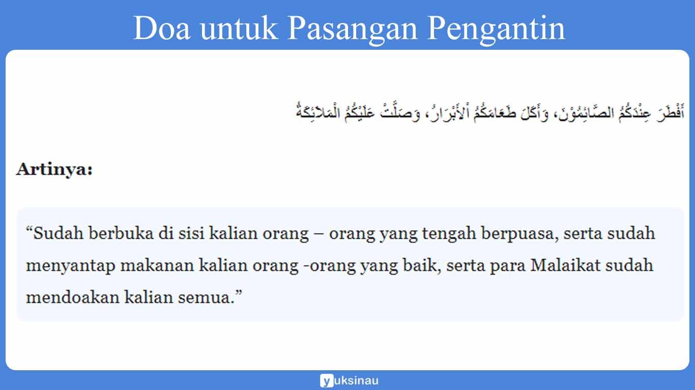 Doa untuk Pasangan Pengantin