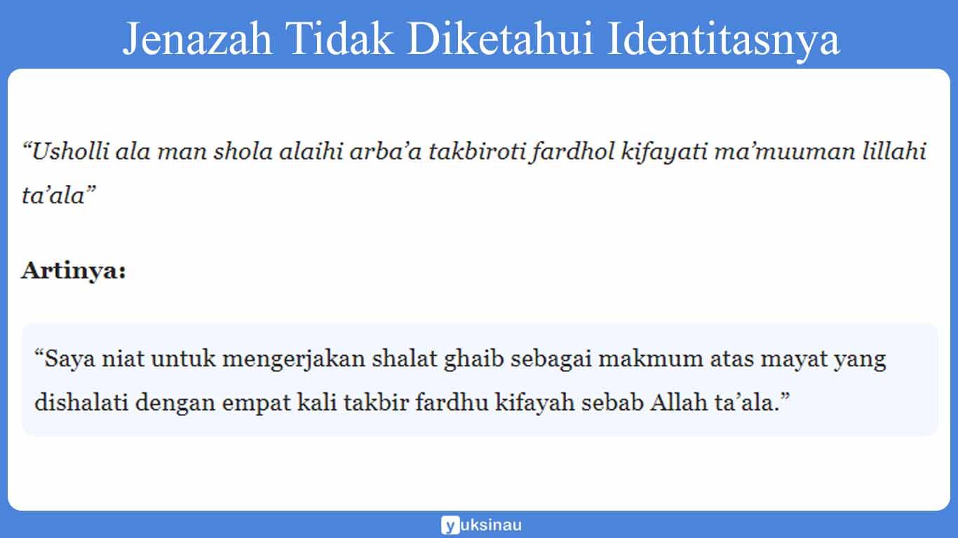 Jenazah Tidak Diketahui Identitasnya