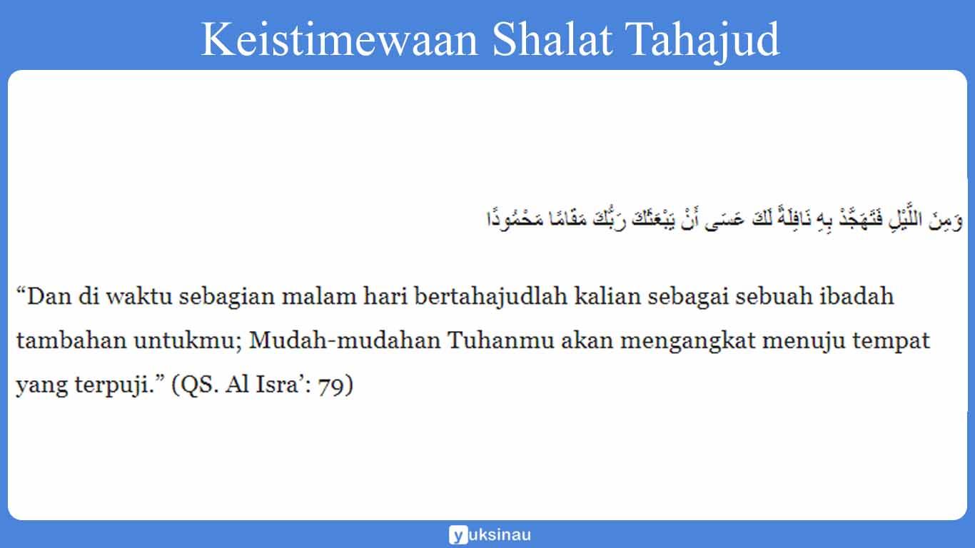 Keistimewaan Shalat Tahajud