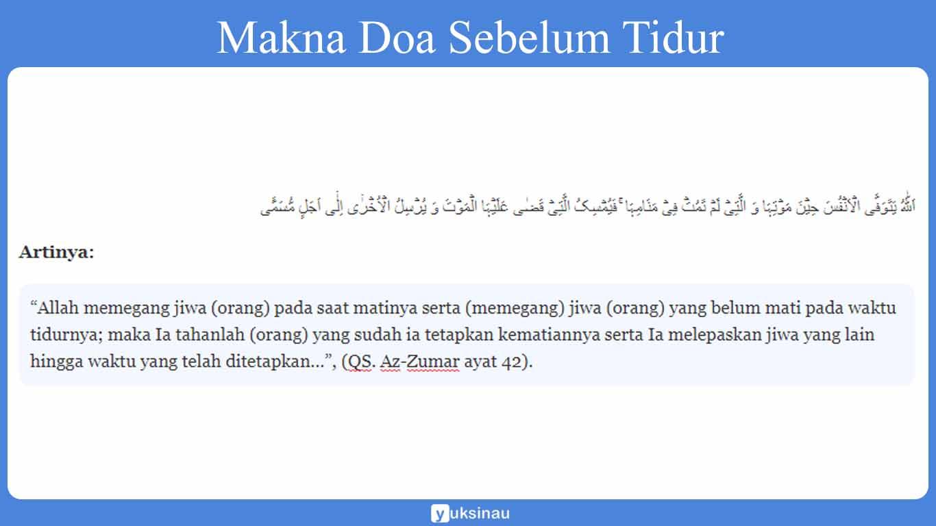 Makna Doa Sebelum Tidur