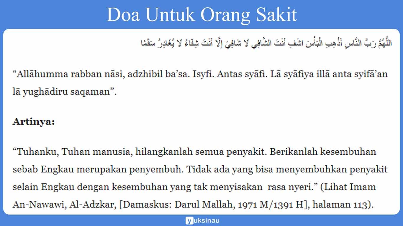 bacaan doa untuk orang sakit