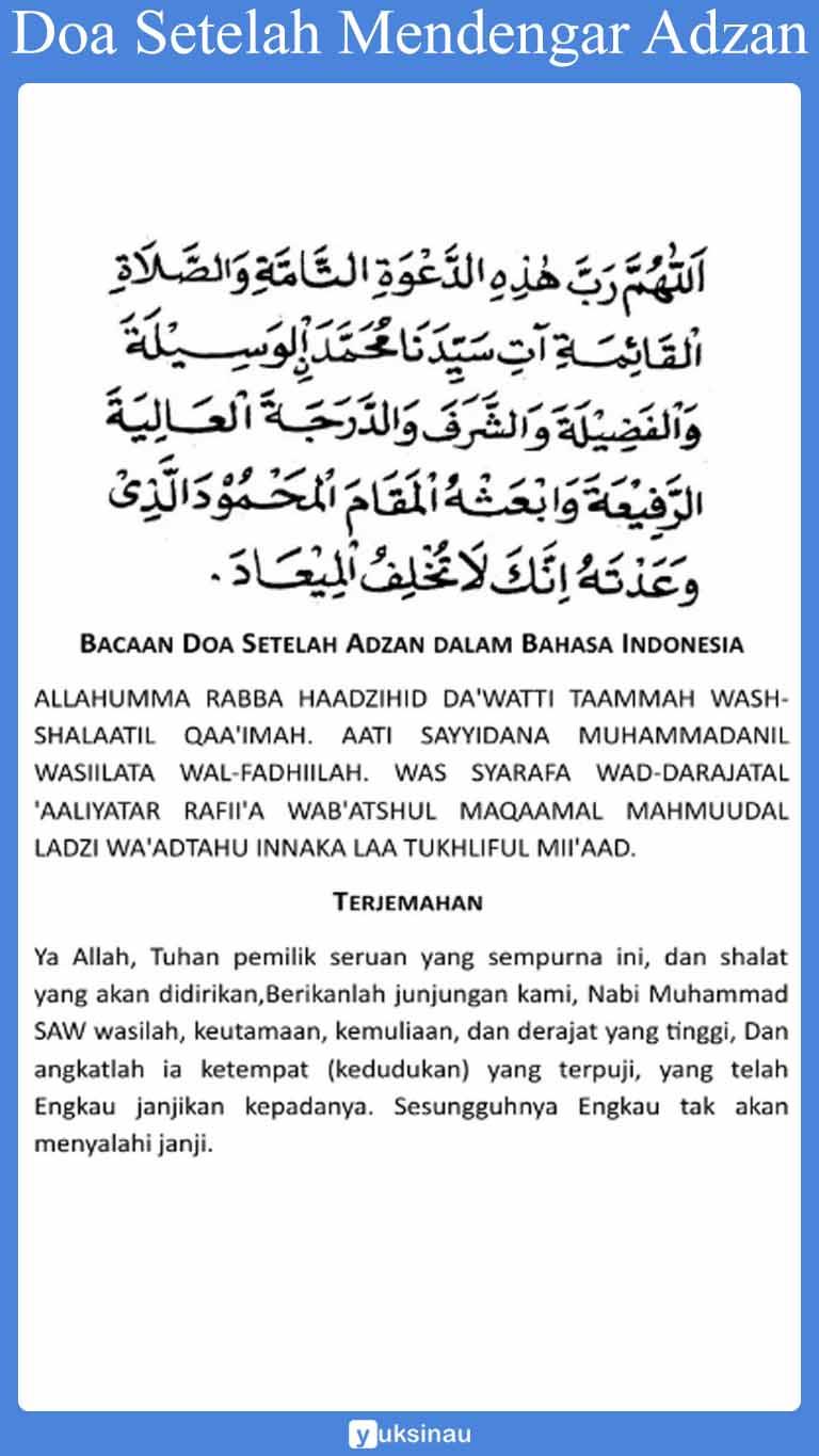 doa setelah mendengar adzan