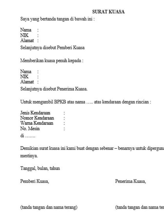 Surat Pengambilan BPKB