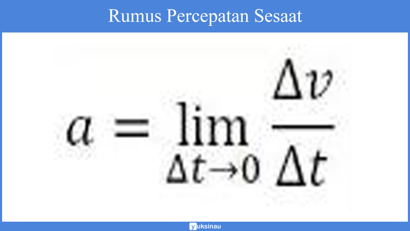 Rumus Percepatan Sesaat