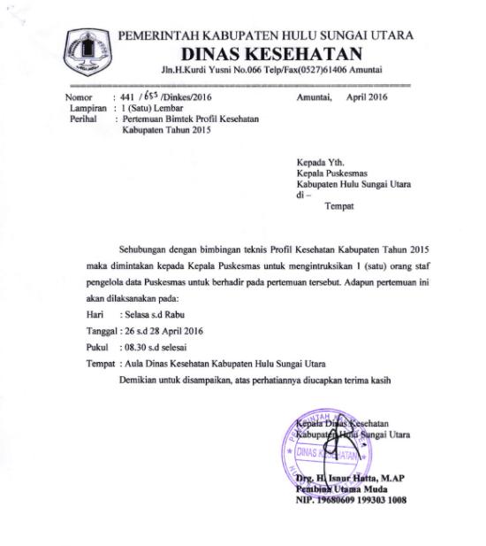 contoh surat dinas kesehatan