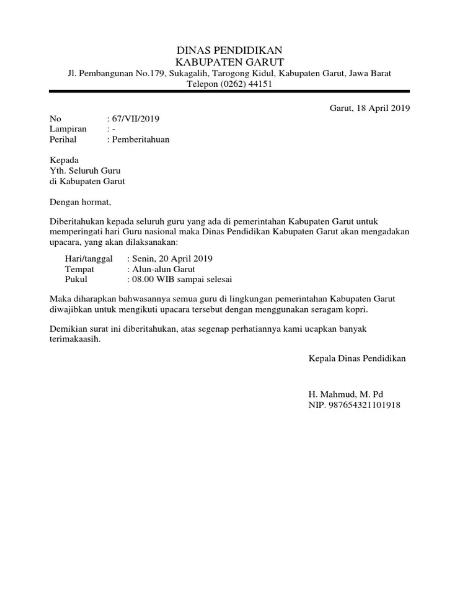 contoh surat dinas pdf