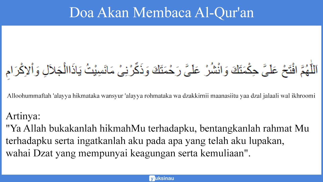 Doa Akan Membaca Al-Qur'an
