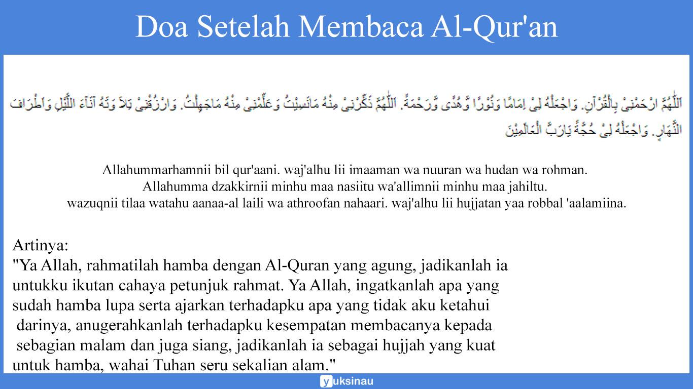 Doa Setelah Membaca Al-Qur'an