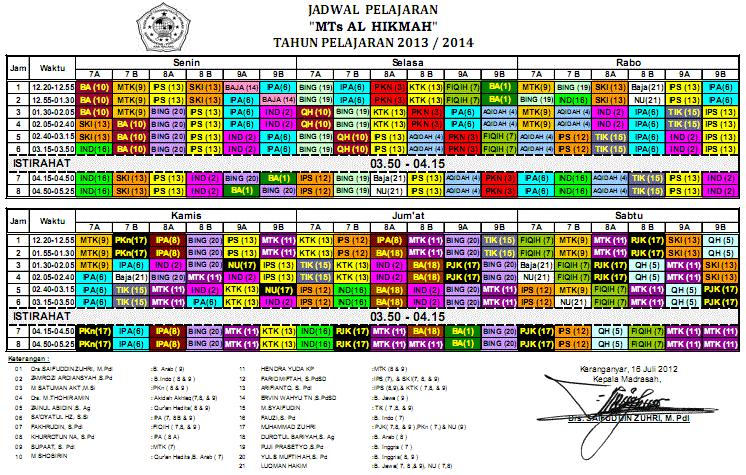 aplikasi jadwal pelajaran smp otomatis