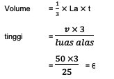 Rumus volume limas segi lima 3