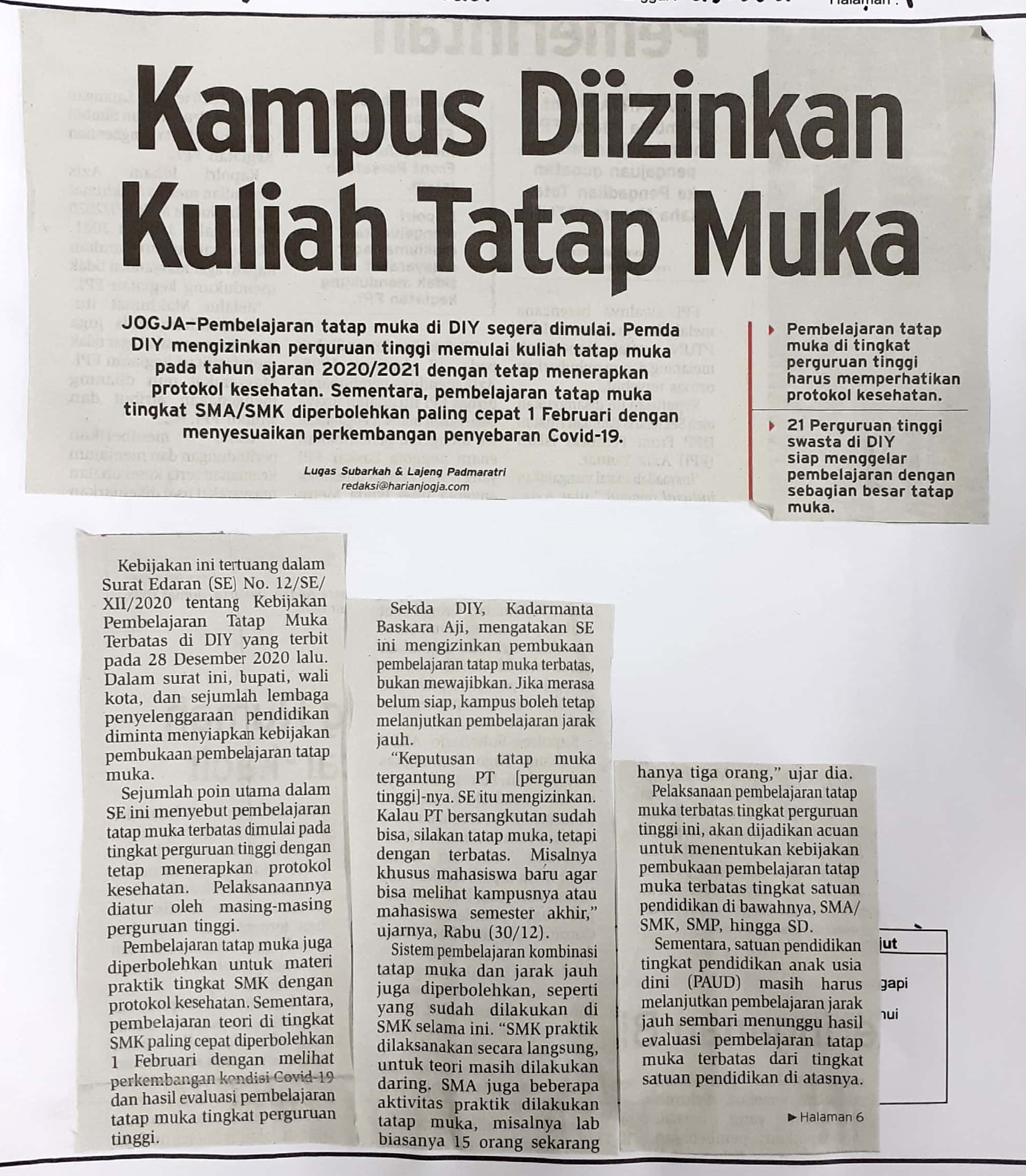 contoh kliping berita terkini