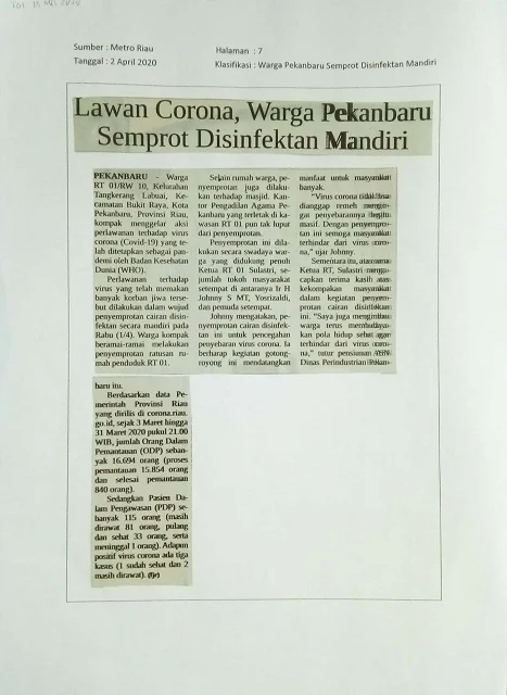 contoh kliping korona